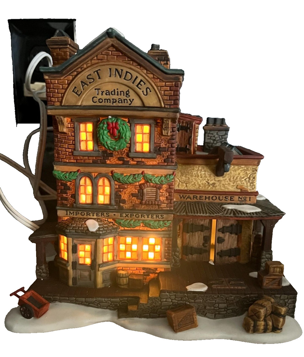Dept 56 East Indies Trading Co. #58302 Dicken's Village Christmas House W/Light